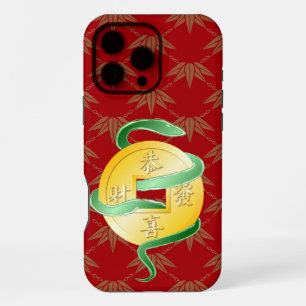 Chinesischer Mondneubauten Snake 2025 Goldmünze iPhone 16 Pro Max Hülle