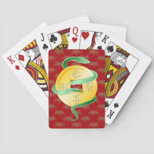 Chinesischer Mondneubauten Snake 2025 Goldmünze Spielkarten