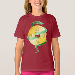 Chinesischer Mondneubauten Snake 2025 Goldmünze T-Shirt