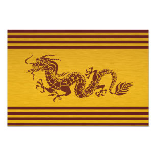 Chinesischer Mythologie-Drache, Streifen - rotes Fotodruck
