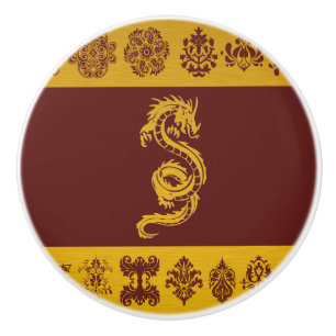 Chinesischer Mythologie-Drache, Verzierungen - Keramikknauf