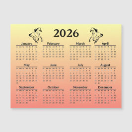 Chinesischer Neujahr des Pferdes 2026 Kalender Magnetkarte
