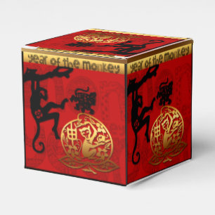 Chinesischer Neujahr Niedlicher Affe Zodiac Birthd Geschenkschachtel