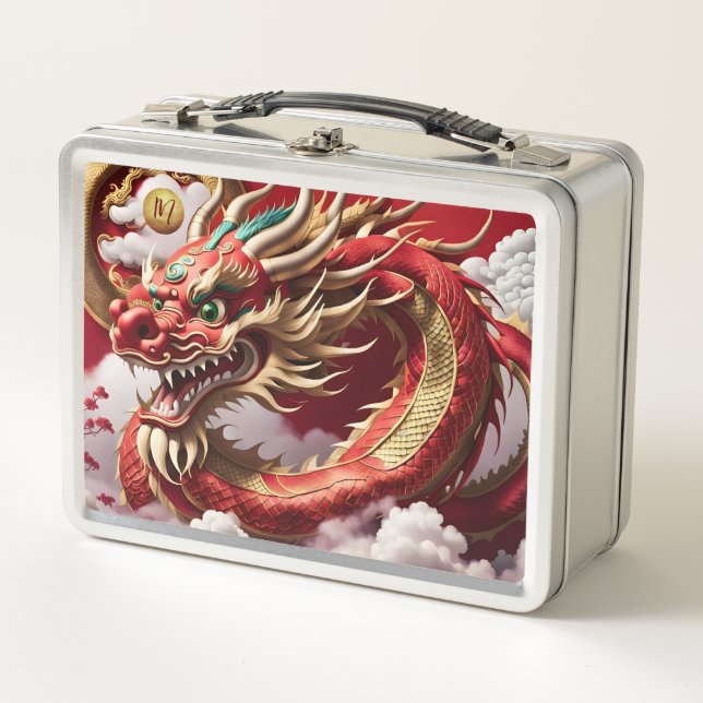 Chinesischer Neujahrdrache 2024 Monogram LBox05 Me Metall Brotdose (Vorderseite)