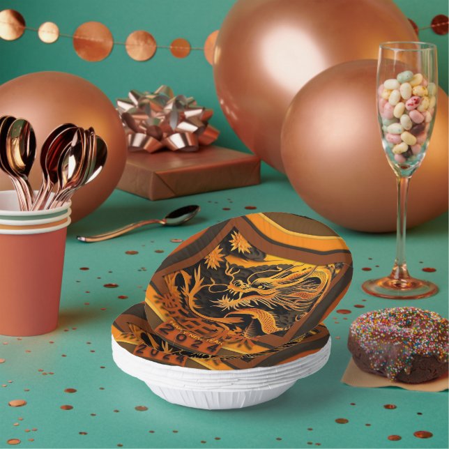 Chinesischer Neujahrdrache 2024 PPB01 Pappteller (Multi)