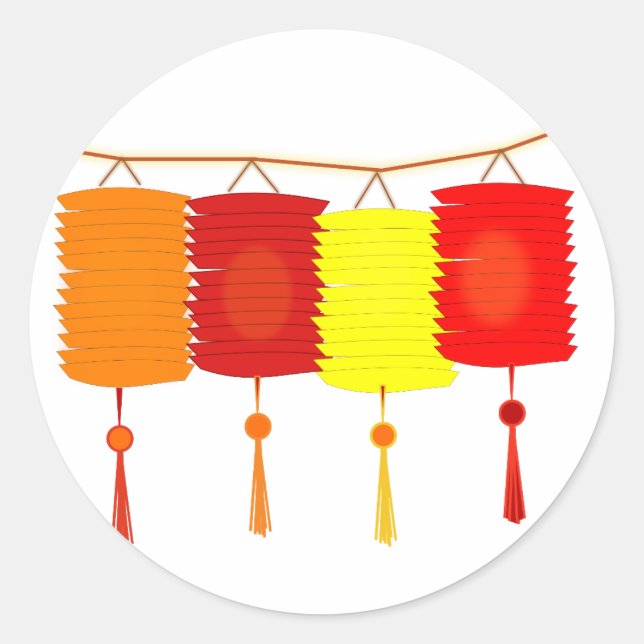 Chinesischer Neujahrsaufkleber Runder Aufkleber (Vorderseite)