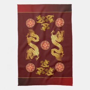 Chinesischer Neujahrsdrache 2024 dekoriert KT Geschirrtuch