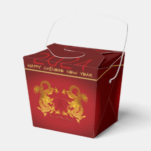 Chinesischer Neujahrsdrache 2024 - Doppel-Drachen- Geschenkschachtel