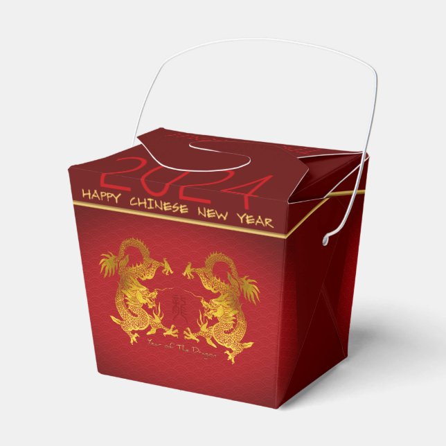 Chinesischer Neujahrsdrache 2024 - Doppel-Drachen- Geschenkschachtel (Vorderseite)