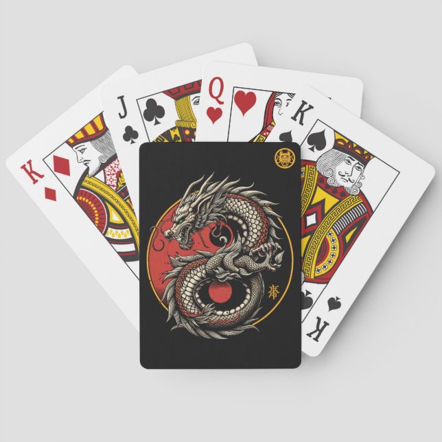 Chinesischer Neujahrsdrache 2024, Jahr des Drachen Spielkarten (Rückseite)