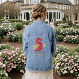 Chinesischer Neujahrsdrache 2024 Personalisiert Jeansjacke