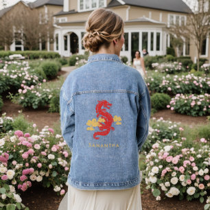 Chinesischer Neujahrsdrache 2024 Personalisiert Jeansjacke