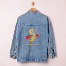 Chinesischer Neujahrsdrache 2024 Personalisiert Jeansjacke