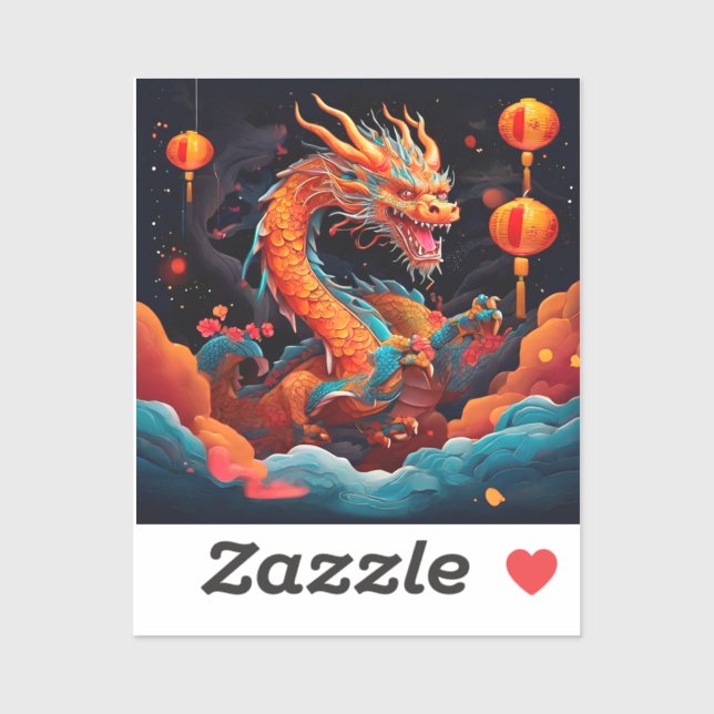 Chinesischer Neujahrsdrache Aufkleber (Blatt)