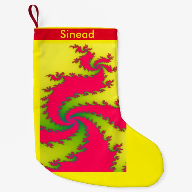 Chinesischer Neujahrsdrache Fraktal Custom Strumpf Kleiner Weihnachtsstrumpf (Vorderseite)