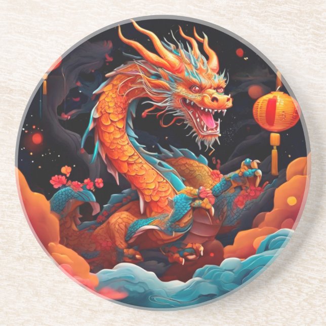 Chinesischer Neujahrsdrache Getränkeuntersetzer (Vorne)