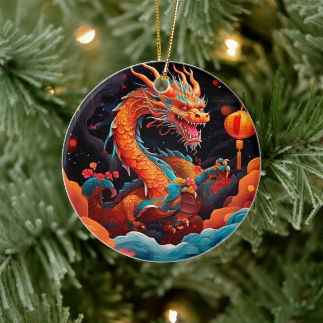 Chinesischer Neujahrsdrache Keramik Ornament (Baum)