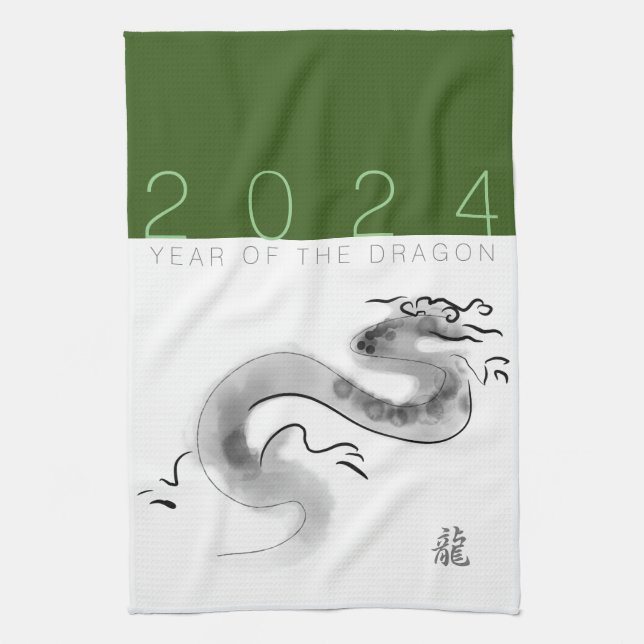 Chinesischer Neujahrsdrache Originalmalerei KT Geschirrtuch (Vertikal)