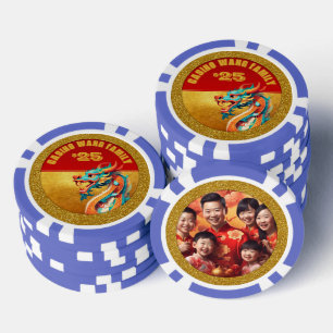 Chinesischer Neujahrsdrache personalisiertes Foto Pokerchips