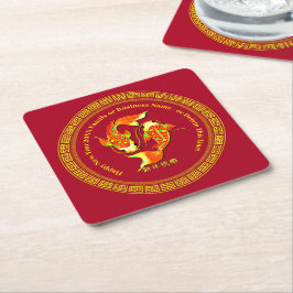 Chinesischer Neujahrsfisch 20xx Name Koi Carp Fisc Rechteckiger Pappuntersetzer