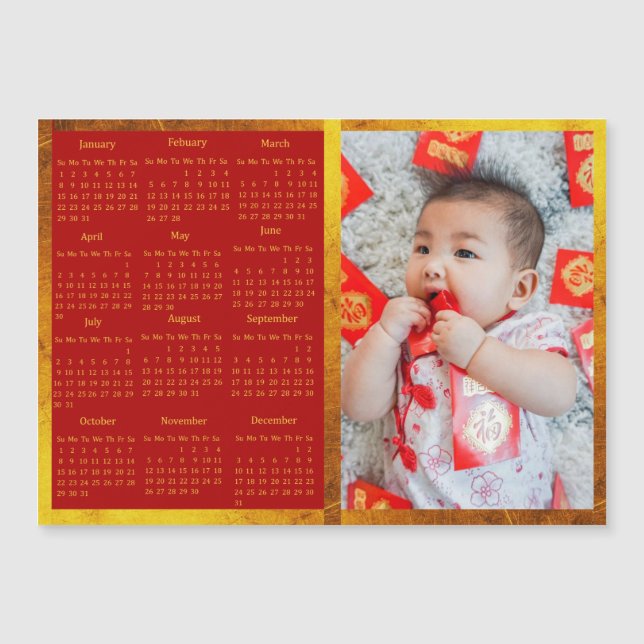 Chinesischer Neujahrskalender 2023 Magnetkarte (Vorderseite)