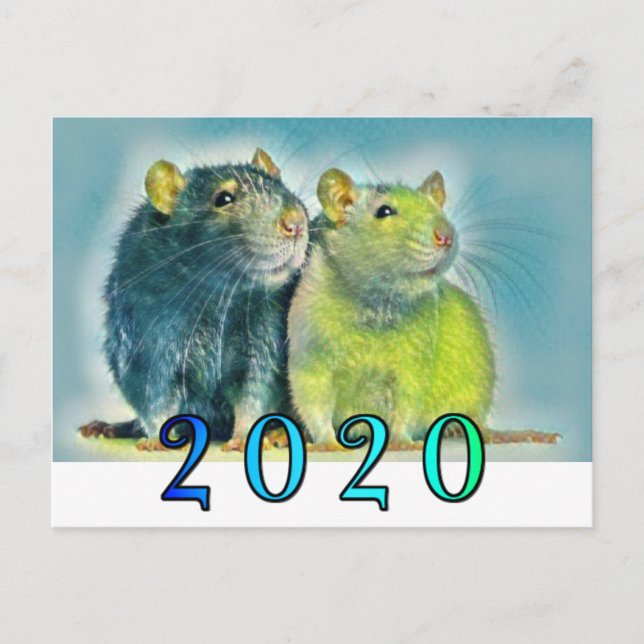 Chinesischer Neujahrsrat 2020 Postkarte (Vorderseite)