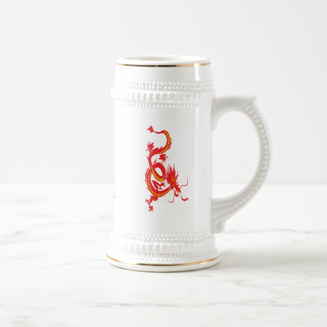 Chinesischer Neujahrsroter Drache Bierglas (Rechts)
