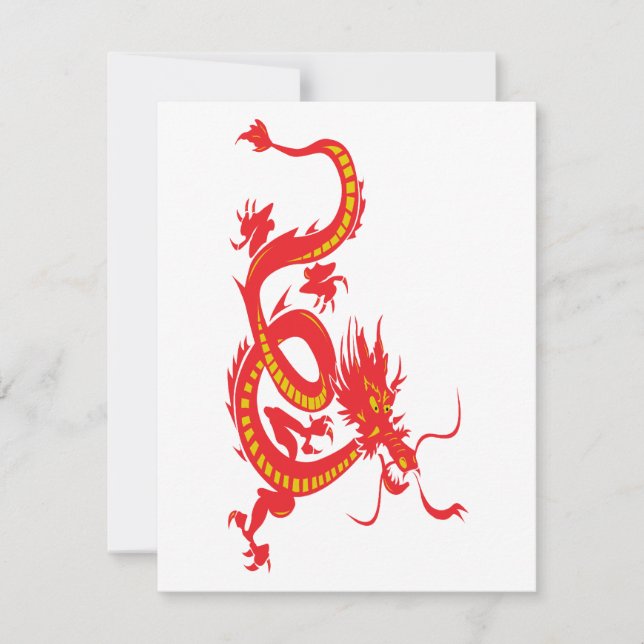 Chinesischer Neujahrsroter Drache Feiertagskarte (Vorderseite)