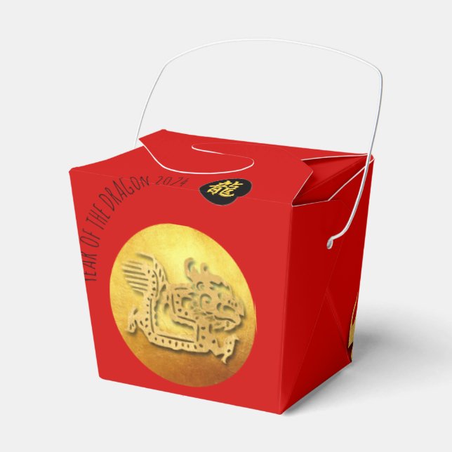 Chinesischer Neujahrsroter Goldener Drache 2024 -  Geschenkschachtel (Vorderseite)