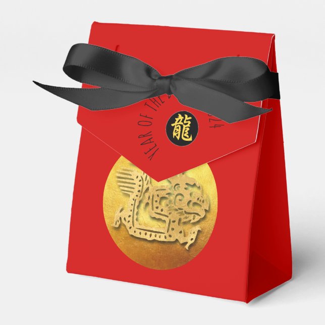 Chinesischer Neujahrsroter Goldener Drache 2024 TF Geschenkschachtel (Vorderseite)