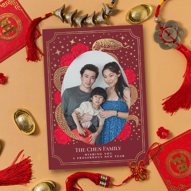 Chinesischer Neujahrsschlange Foto Urlaub Feiertagskarte (Von Creator hochgeladen)