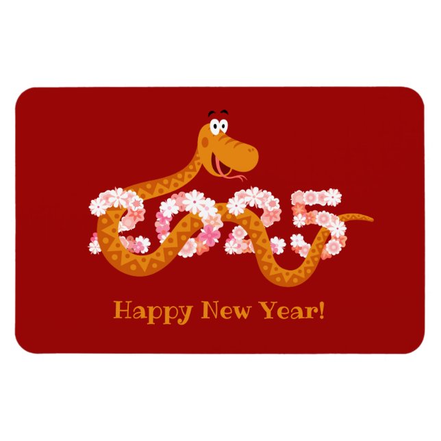 Chinesischer Neumondjahr Zodiac Holzschlange 2025 Magnet (Horizontal)