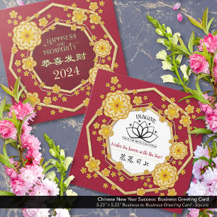 Chinesischer New Year Success Business Grußkarte Einladung