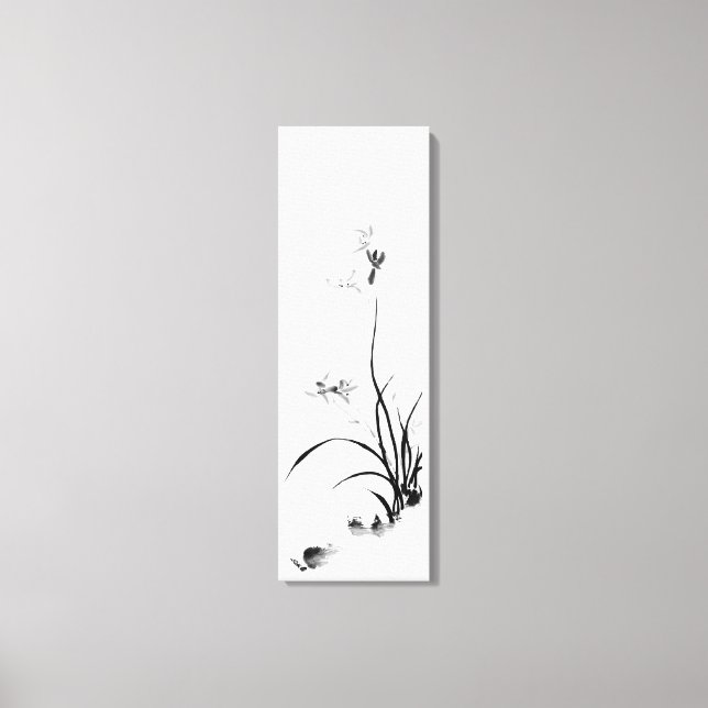Chinesischer Orchid - bw Leinwanddruck (Vorderseite)