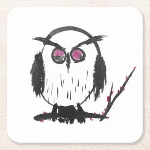 Chinesischer Owl Stone-Untersetzer Rechteckiger Pappuntersetzer