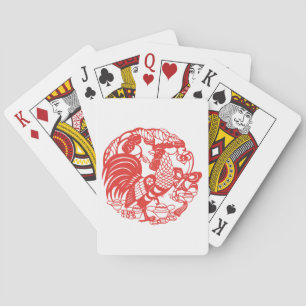 Chinesischer Papercut Hahn Jahr 2017 P-Karten Spielkarten