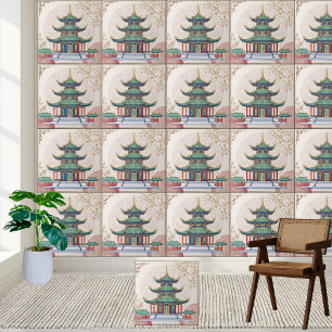 Chinesischer Pavillon Keramik Tile Fliese