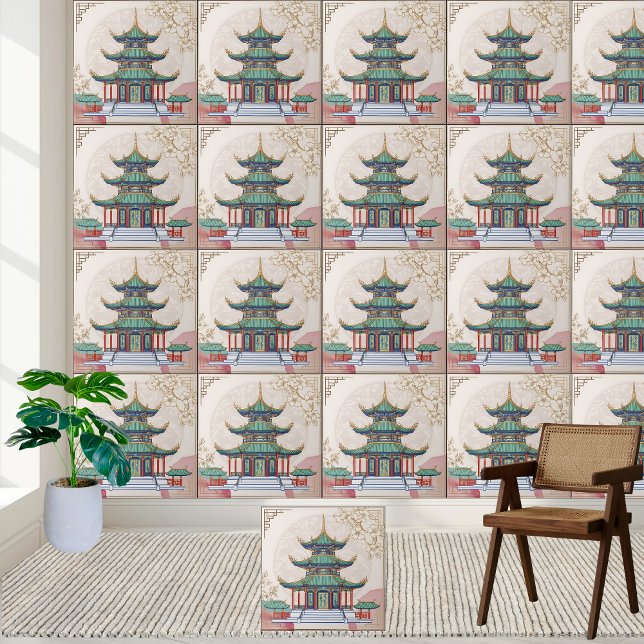 Chinesischer Pavillon Keramik Tile Fliese (Chinese Pavilion Ceramic Tile)