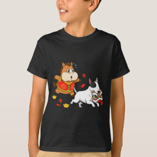 Chinesischer Pferd Bull Terrier Kinder Männer Frau T-Shirt