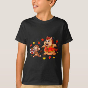 Chinesischer Pferdeaffe Lustige Kinder Männer Frau T-Shirt