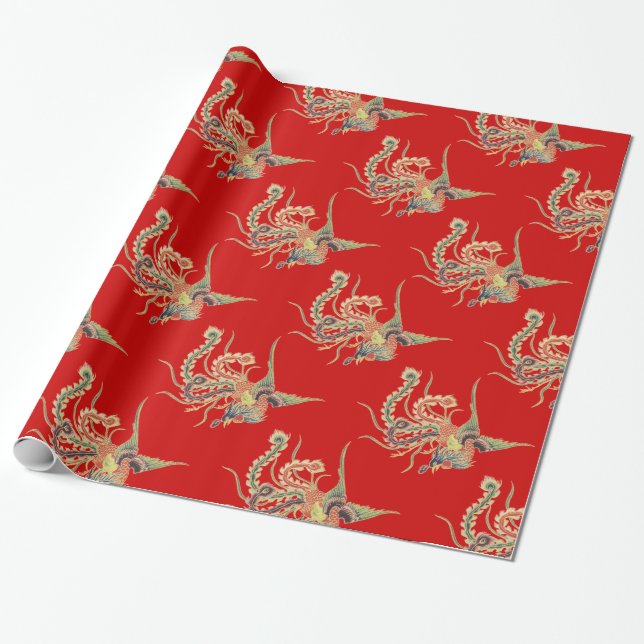 Chinesischer Phoenix - Fenghuang Mythological Bird Geschenkpapier (Ungerollt)