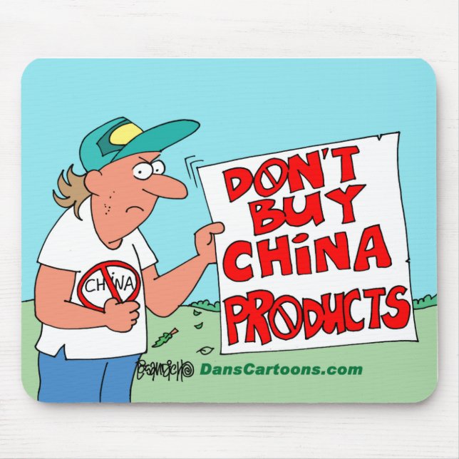 Chinesischer Produkt-Boykott-Cartoon Mousepad (Vorne)