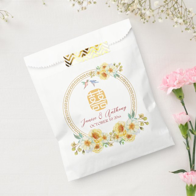 Chinesischer Rahmen Blumenvogel Chinesische Hochze Geschenktütchen (Versiegelt)