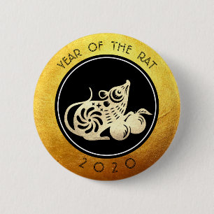 Chinesischer Rat Neujahr 2020 Papierschnitt 2 RB Button