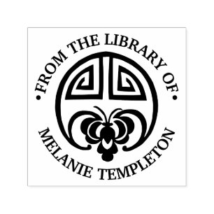 Chinesischer Reichtum Luck Bat "From the library"  Permastempel