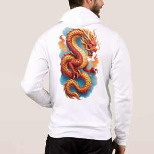 Chinesischer roter Drache feurige Illustration-675 Hoodie