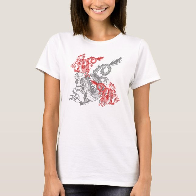 Chinesischer Roter Drache Frauen T-Shirt (Vorderseite)