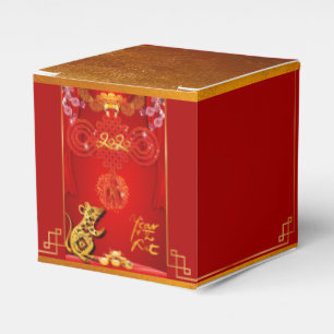 Chinesischer Roter Knot Rat Jahr Cube Favor Box Geschenkschachtel