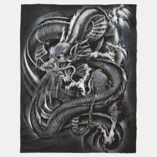 Chinesischer Schatten-Drache Fleecedecke