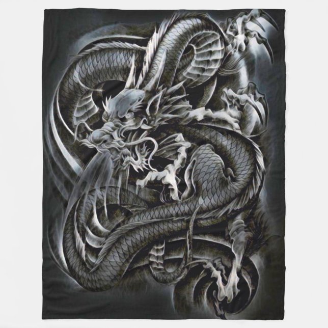 Chinesischer Schatten-Drache Fleecedecke (Vorderseite)